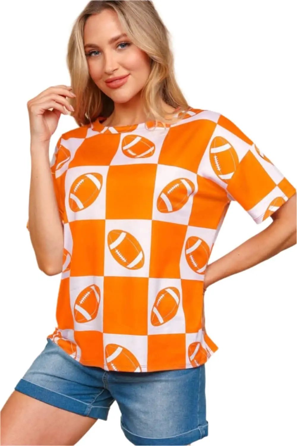 Haptics checkered football tee - Love Salve